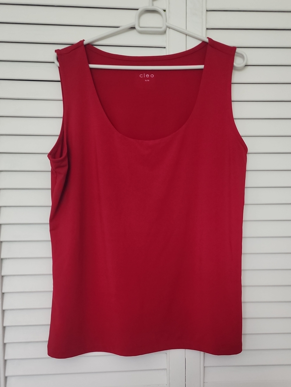 cleo Classic Scoop Neck Red Tank Top